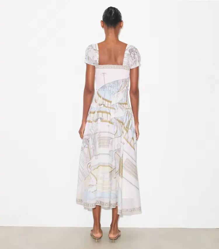 Printed Smocked Dress - Image 3