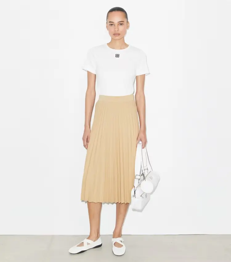 Pleated Viscose Skirt - Image 2