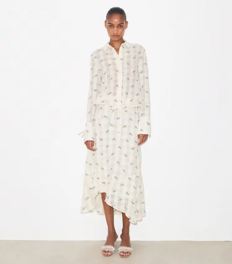 Embroidered Linen Skirt - Image 2