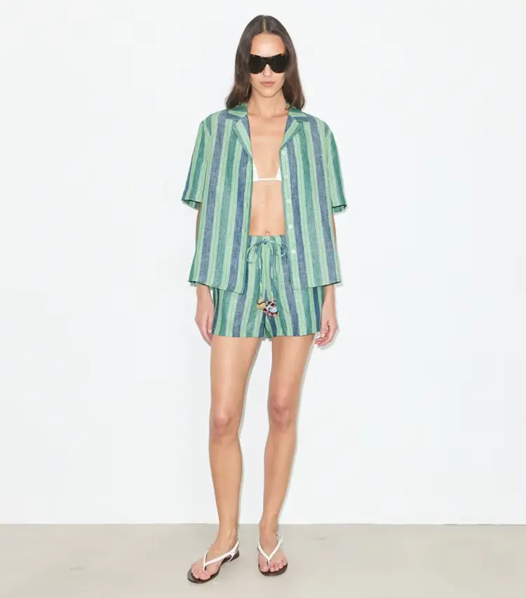 Striped Linen Shorts - Image 2