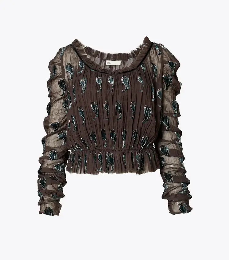 Ruched Velvet Top