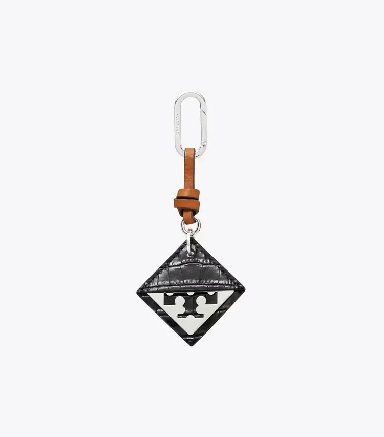 Hidden Logo Croc-Embossed Key Charm